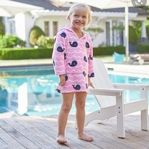 Pottery Barn Kids whale pink swim cover